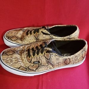 VANS LEATHER SNAKESKIN GOLD MEN CLASSIC Sz 12 SHOE